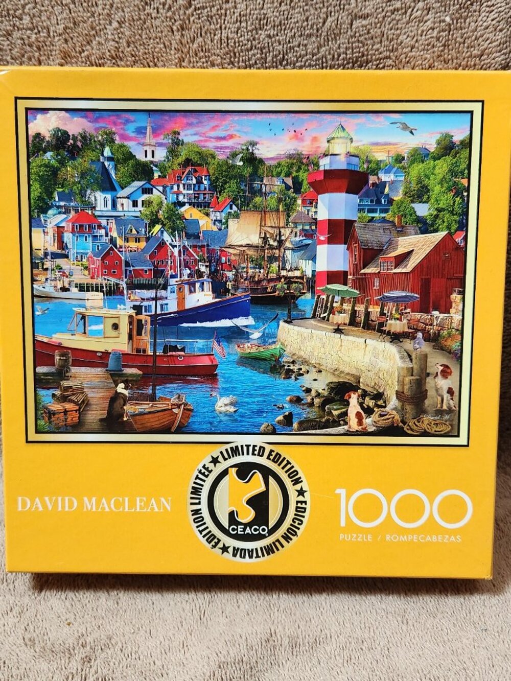 Ceaco DAVID MACLEAN Lighthouse Harbor Puzzle - 1000 Piece NEW - Picture 1 of 3